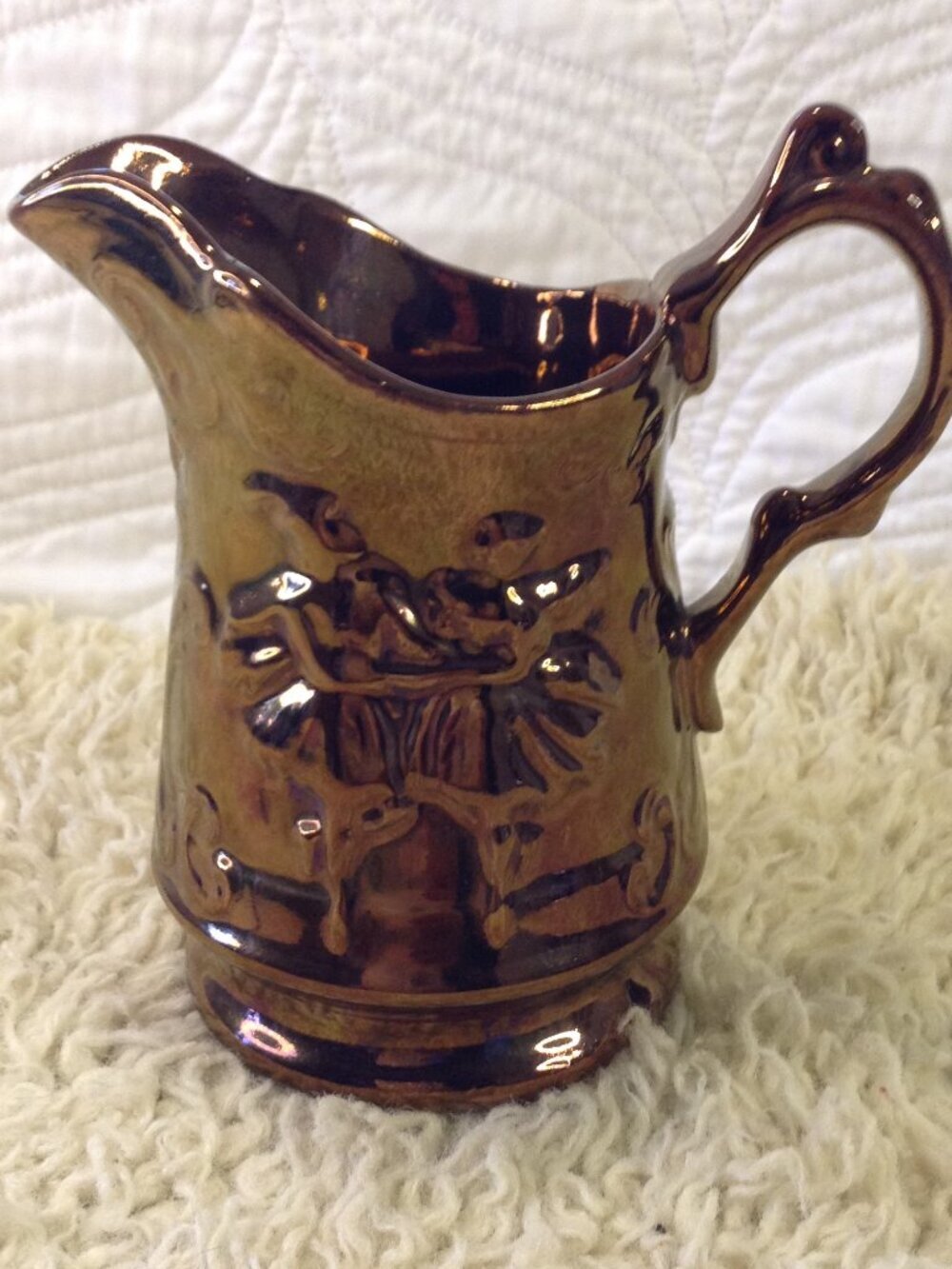 VTG Brown Drip USA Pottery 1950-70 Relief Molded Cabincore Dancing Ballerinas